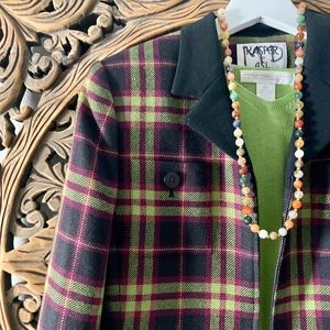 Plaid Collared Coat | Vintage Kasper for A.S.L